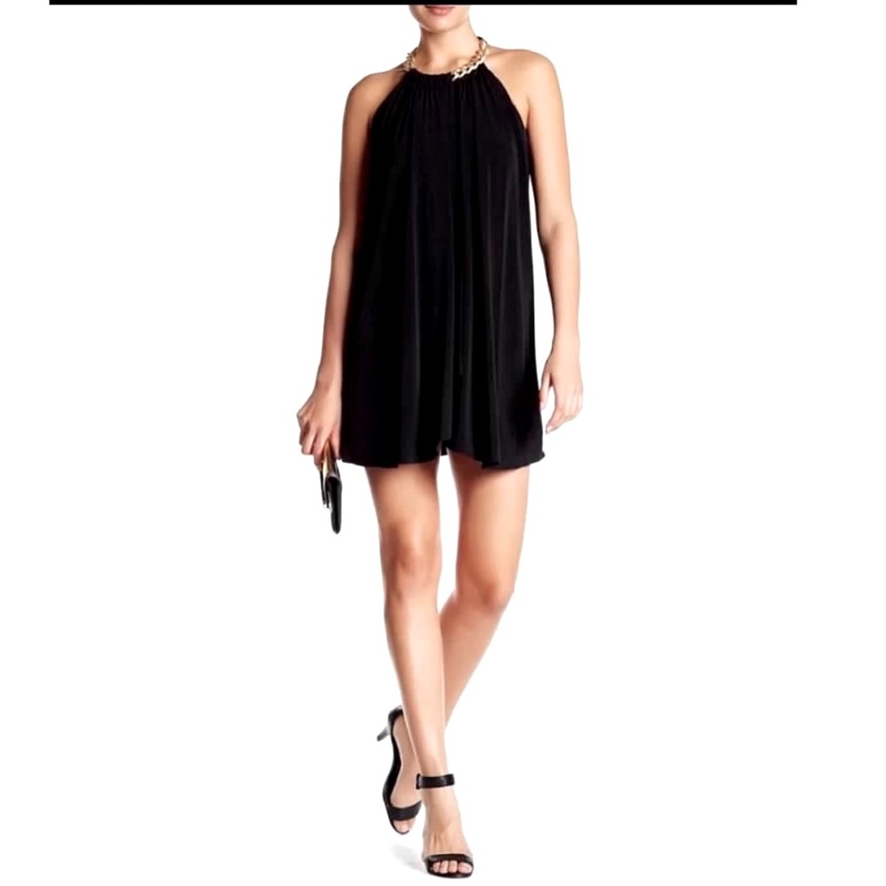 Jessica Simpson Black and White Halter Sundress
